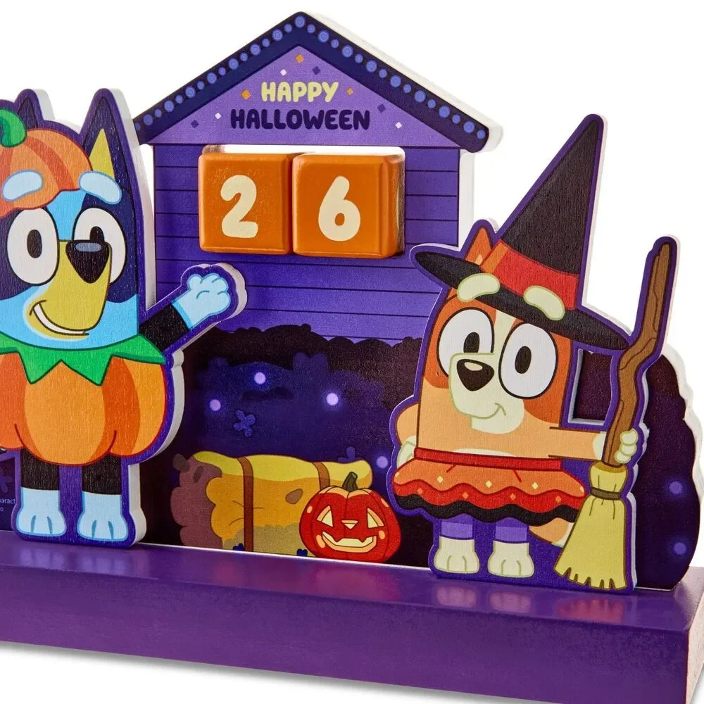 Bluey and Bingo Wooden Halloween Countdown Calendar